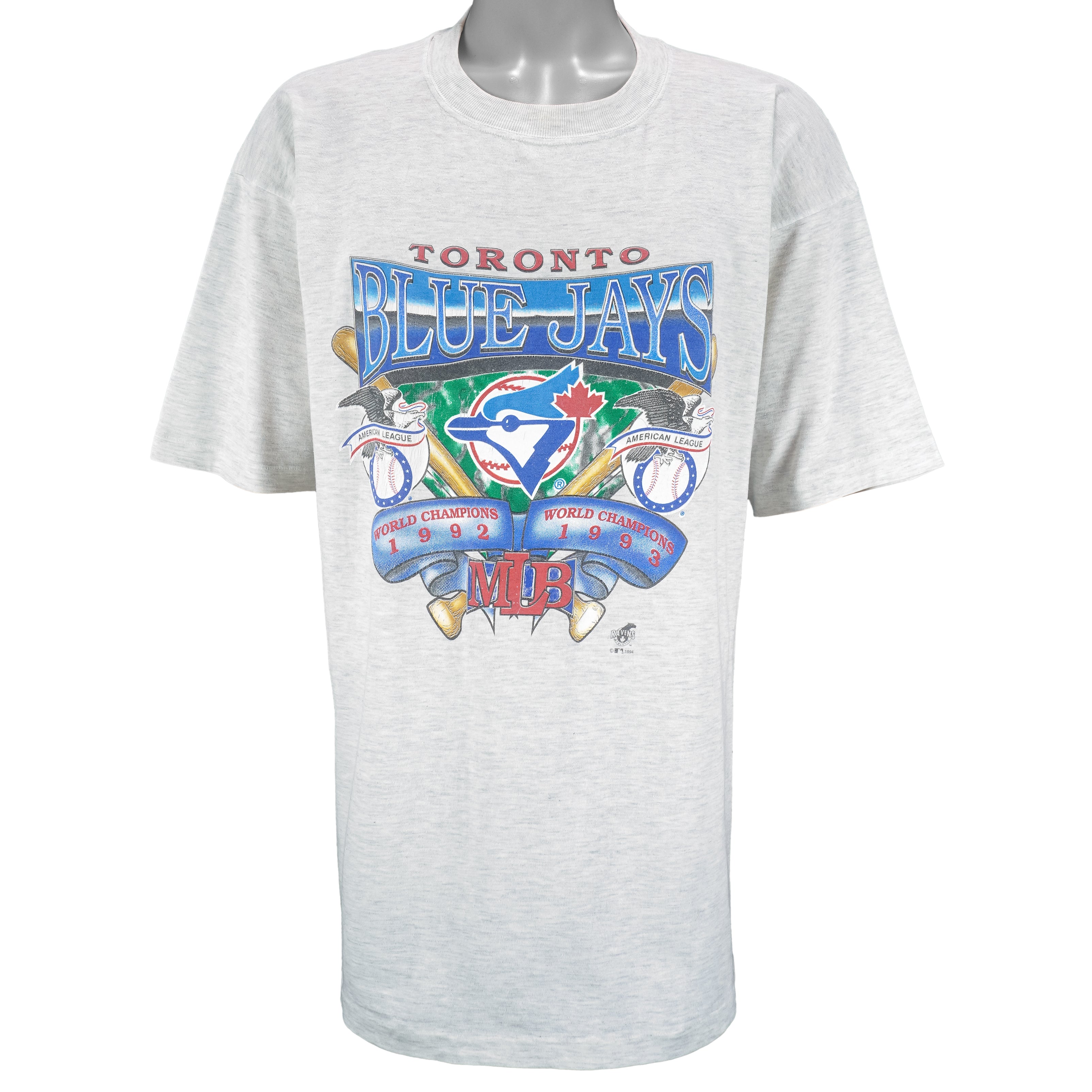 MLB (Ravens) - Toronto Blue Jays World Champions Single Stitch T-Shirt 1993 X-Large Vintage Retro Baseball