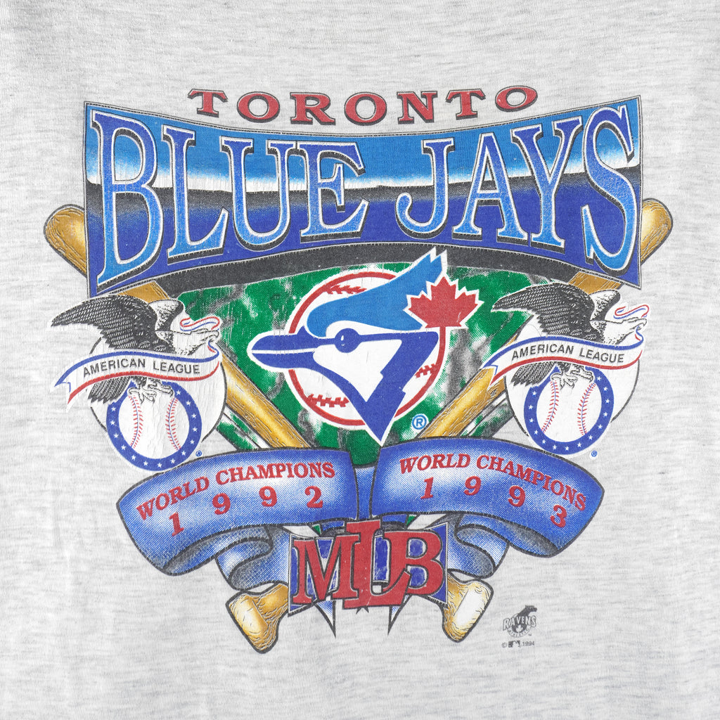 MLB (Ravens) - Toronto Blue Jays World Champions Single Stitch T-Shirt 1993 X-Large Vintage Retro Baseball