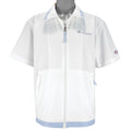 Champion - White Zip-Up T-Shirt 1990s Large Vintage Retro