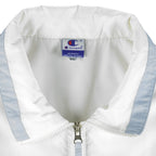 Champion - White Zip-Up T-Shirt 1990s Large Vintage Retro