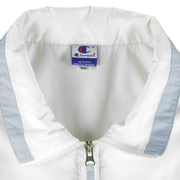 Champion - White Zip-Up T-Shirt 1990s Large Vintage Retro