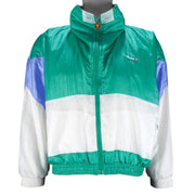 Ellesse - Green & White Zip-Up Bomber Jacket 1990s Medium Vintage Retro