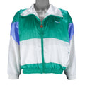 Ellesse - Green & White Zip-Up Bomber Jacket 1990s Medium Vintage Retro