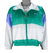 Ellesse - Green & White Zip-Up Bomber Jacket 1990s Medium Vintage Retro