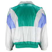 Ellesse - Green & White Zip-Up Bomber Jacket 1990s Medium Vintage Retro