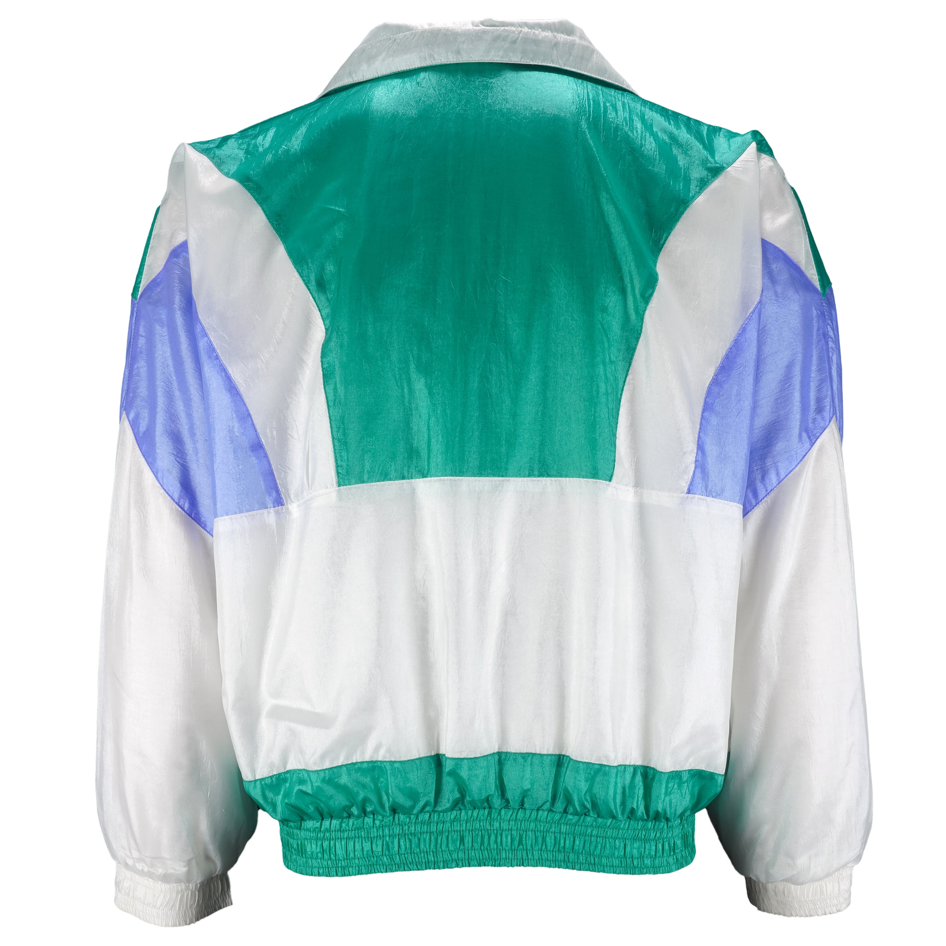 Ellesse - Green & White Zip-Up Bomber Jacket 1990s Medium Vintage Retro