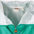 Ellesse - Green & White Zip-Up Bomber Jacket 1990s Medium Vintage Retro