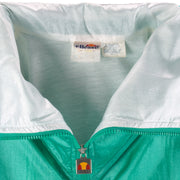 Ellesse - Green & White Zip-Up Bomber Jacket 1990s Medium Vintage Retro