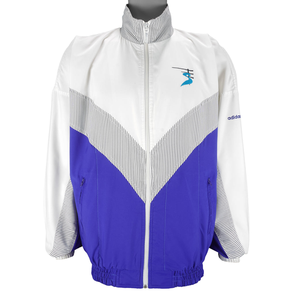 Adidas - Blue & White Colorway Track Jacket 1990s X-Large Vintage Retro