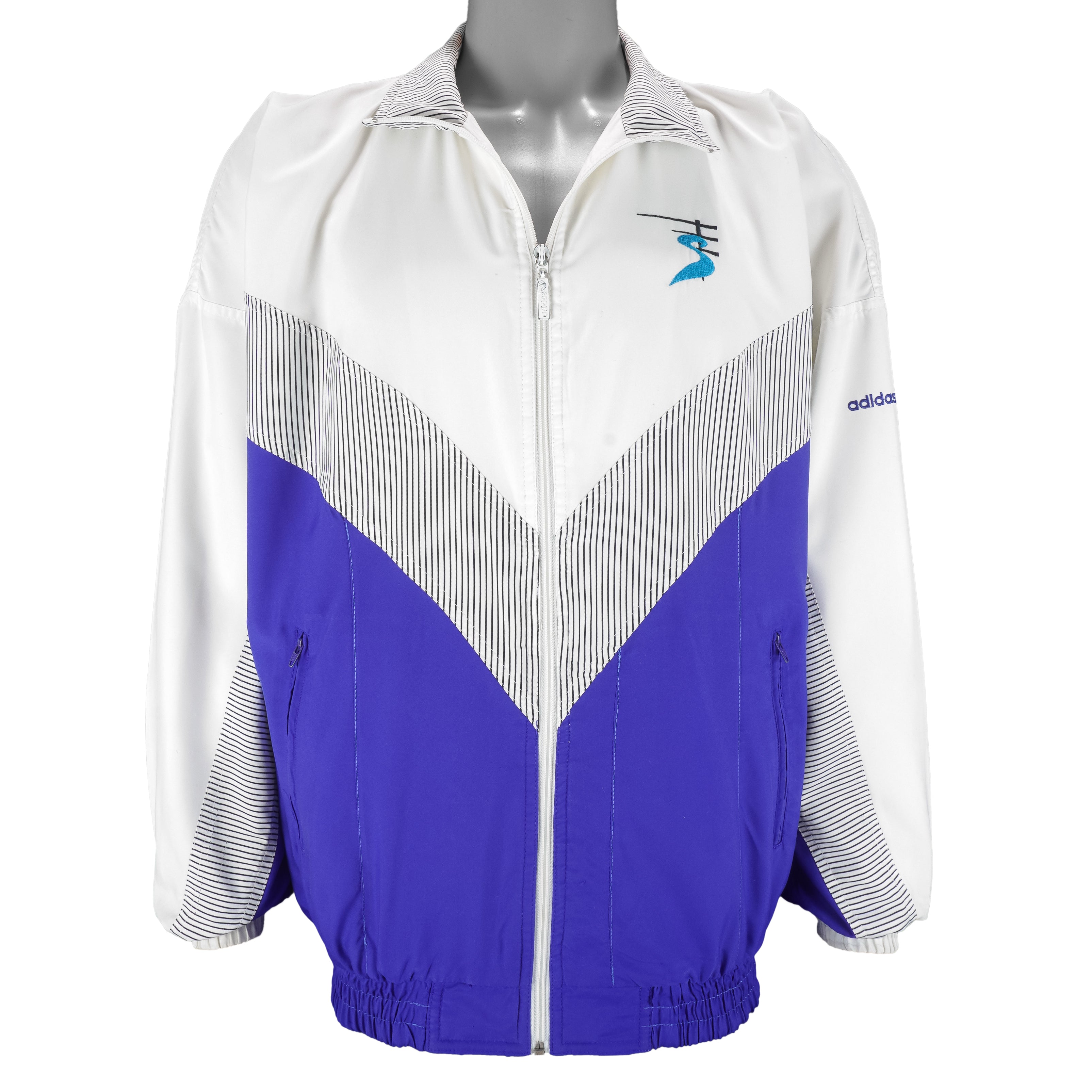Adidas - Blue & White Colorway Track Jacket 1990s X-Large Vintage Retro