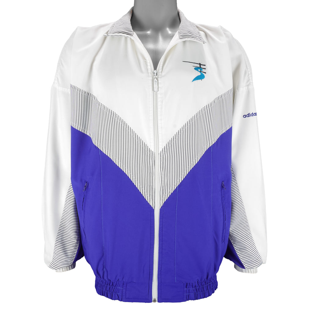 Adidas - Blue & White Colorway Track Jacket 1990s X-Large Vintage Retro