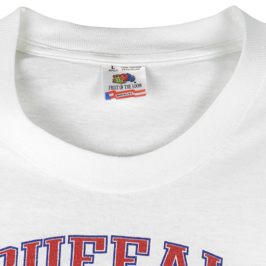 NFL (Logo 7) - Buffalo Bills Helmet Single Stitch T-Shirt 1990s Large Vintage Retro Football
