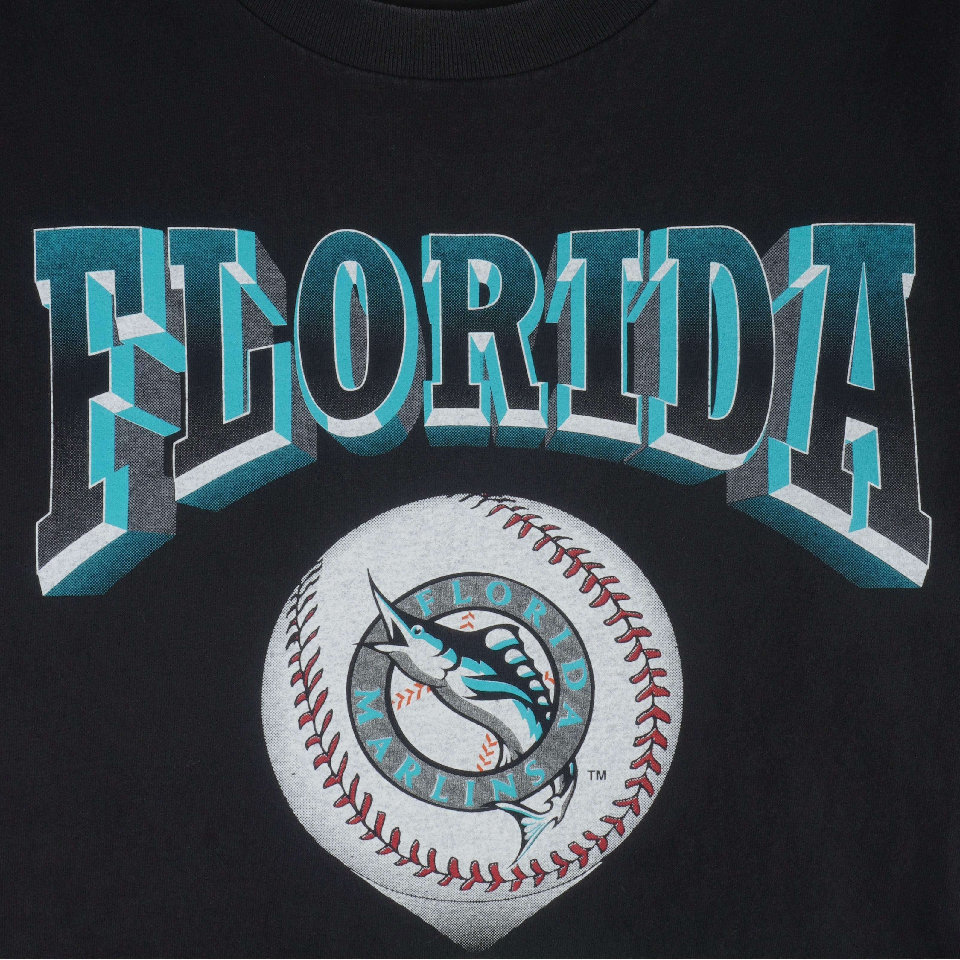 MLB (Nutmeg) - Florida Marlins T-Shirt 1990s Large Vintage Retro Baseball