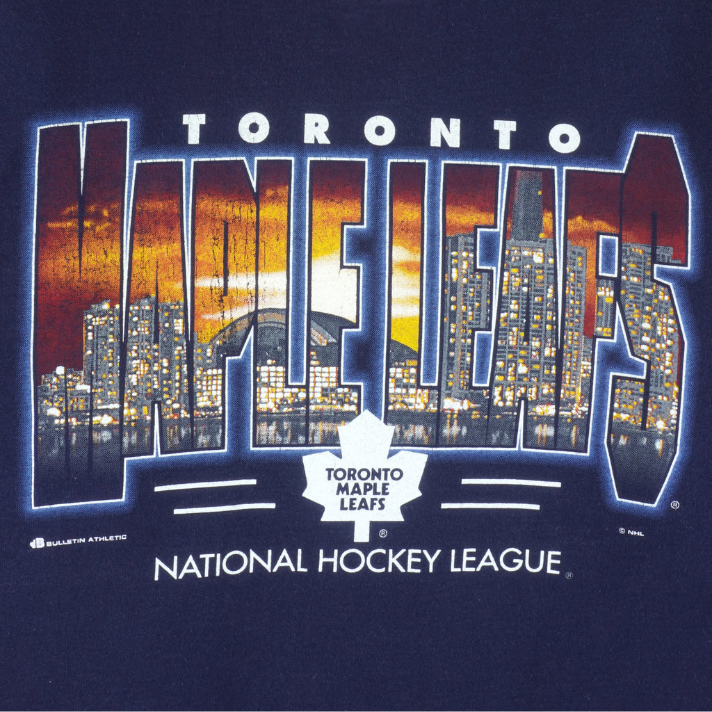 NHL (Bulletin Athletic) - Toronto Maple Leafs Single Stitch T-Shirt 1990s Medium Vintage Retro Hockey