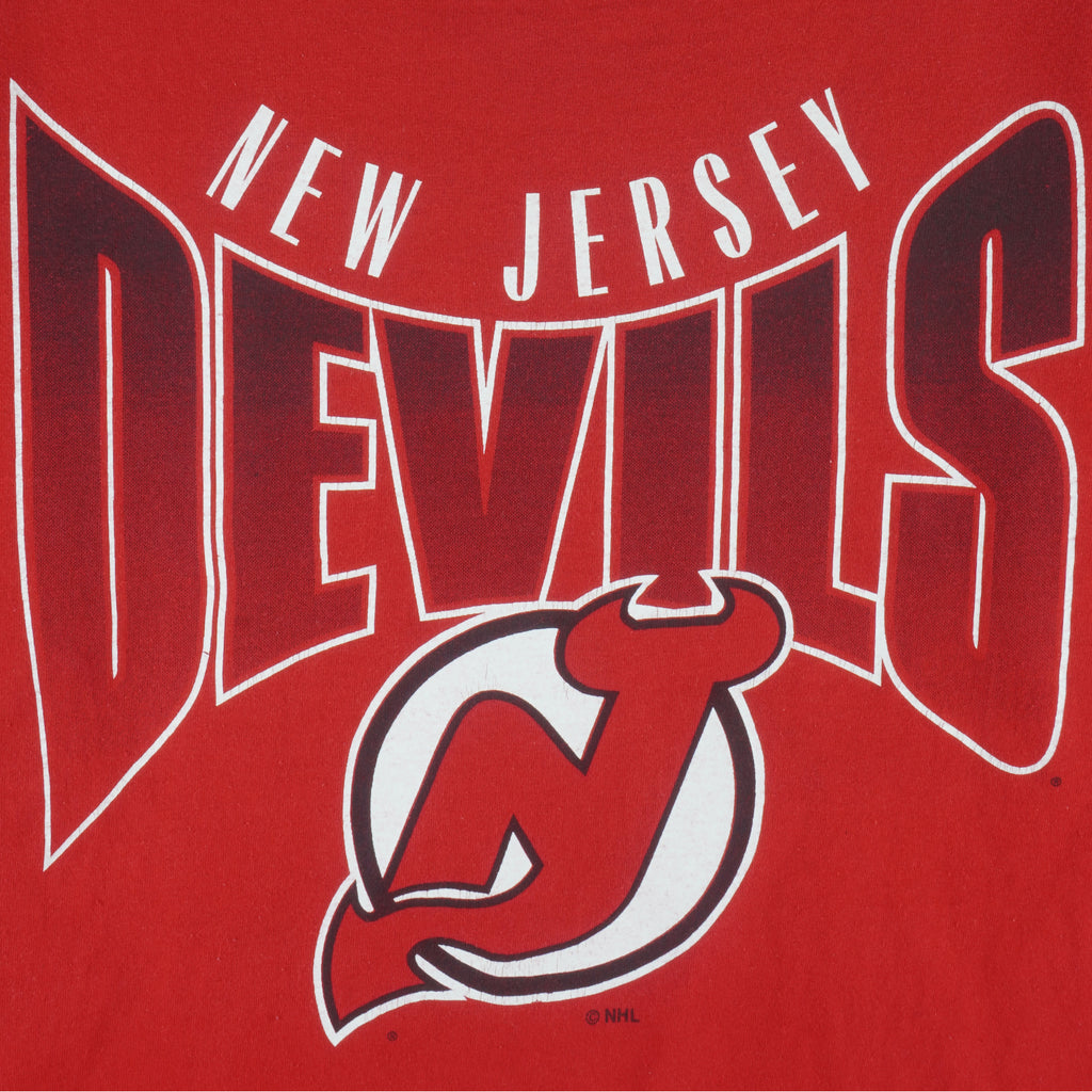 NHL (Competitor) - New Jersey Devils T-Shirt 1995 X-Large Vintage Retro Hockey