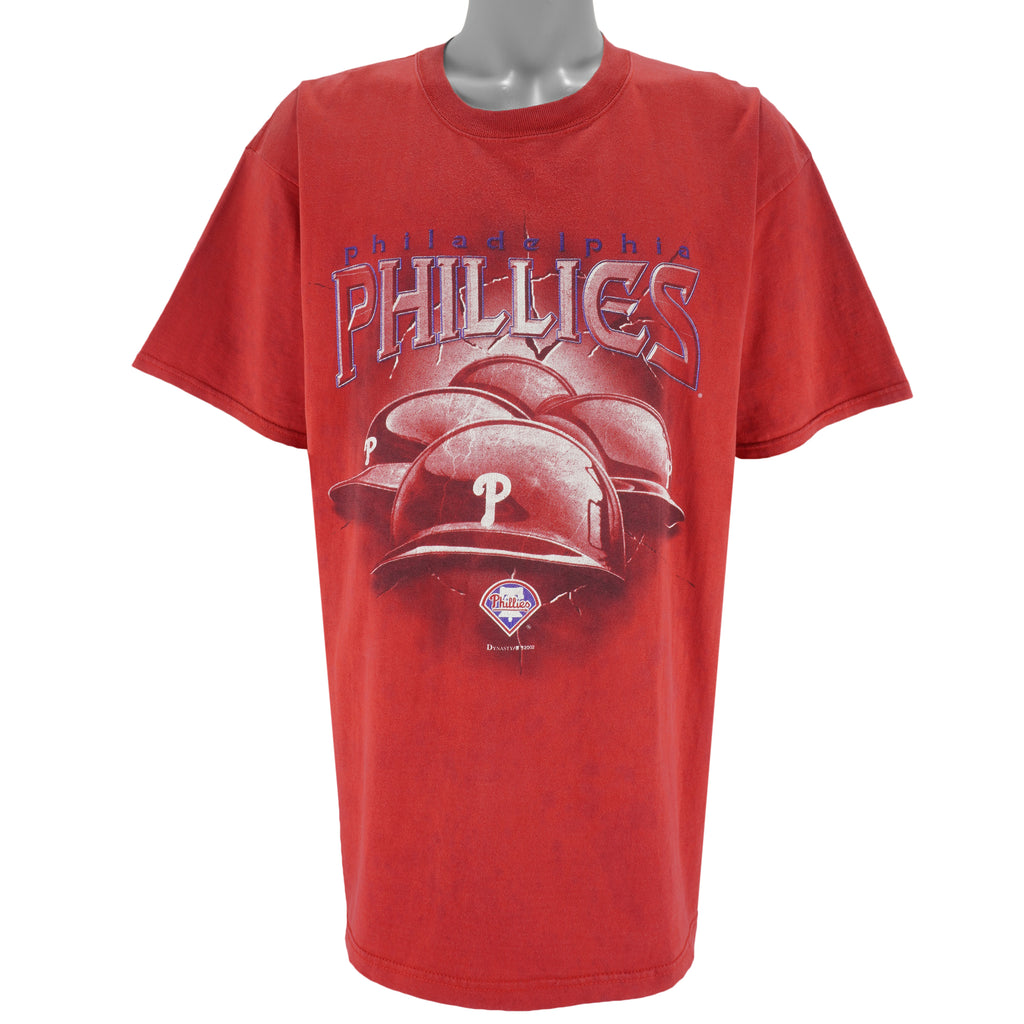 MLB (Dynasty) - Philadelphia Phillies Helmet T-Shirt 2002 X-Large Vintage Retro Baseball