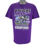 NFL (Tour Champ) - Baltimore Ravens Ray Lewis Super Bowl Champs T-Shirt 2001 Large