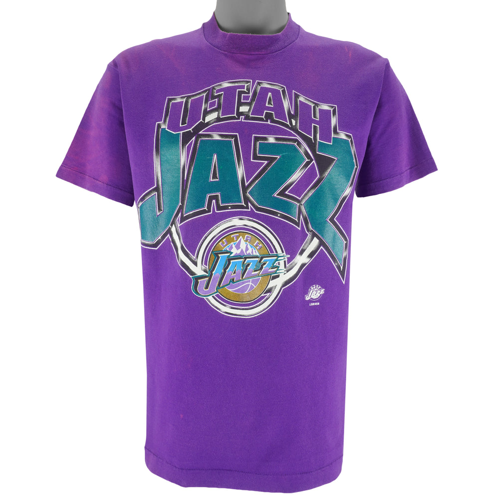 NBA - Utah Jazz Single Stitch T-Shirt 1990s Medium Vintage Retro Basketball
