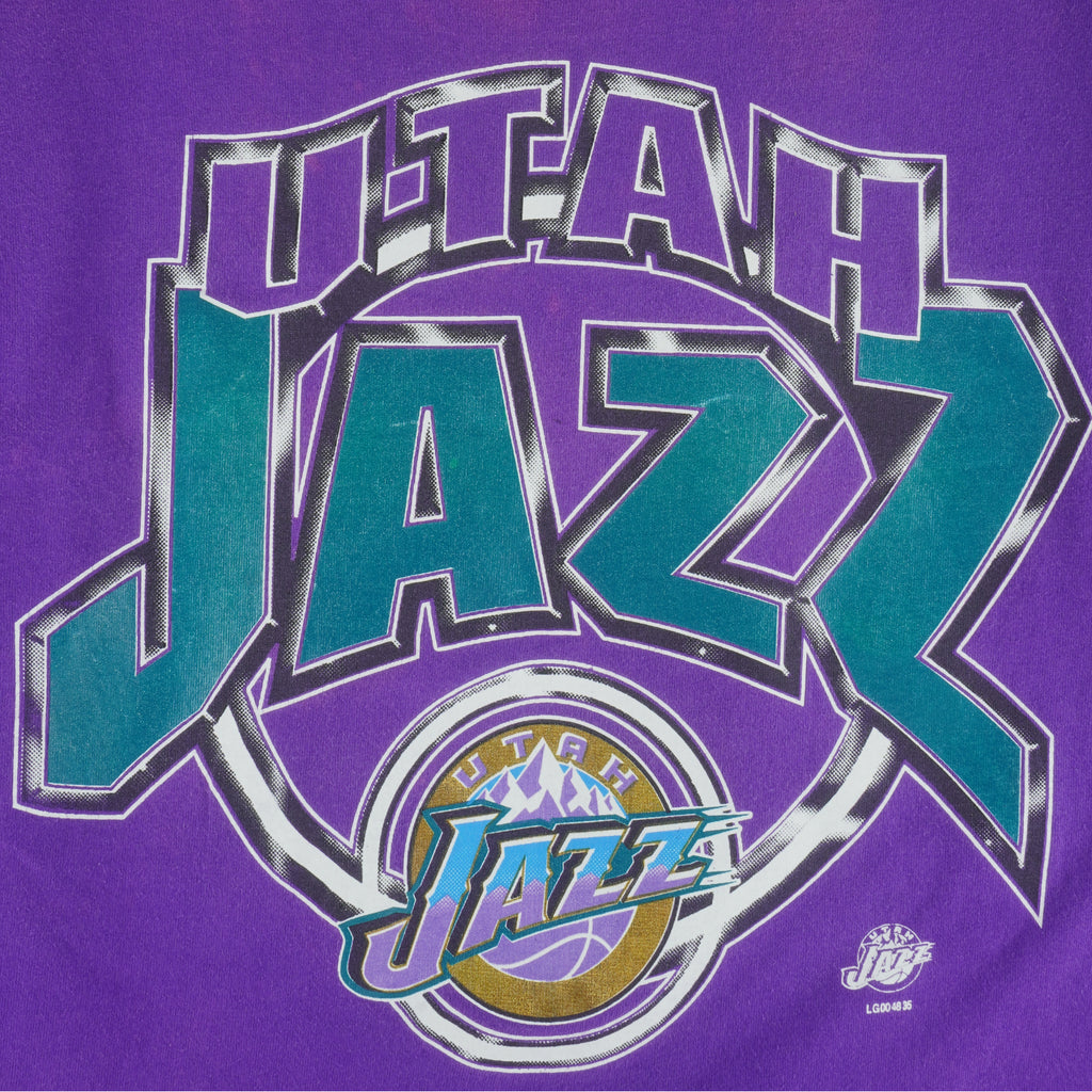NBA - Utah Jazz Single Stitch T-Shirt 1990s Medium Vintage Retro Basketball