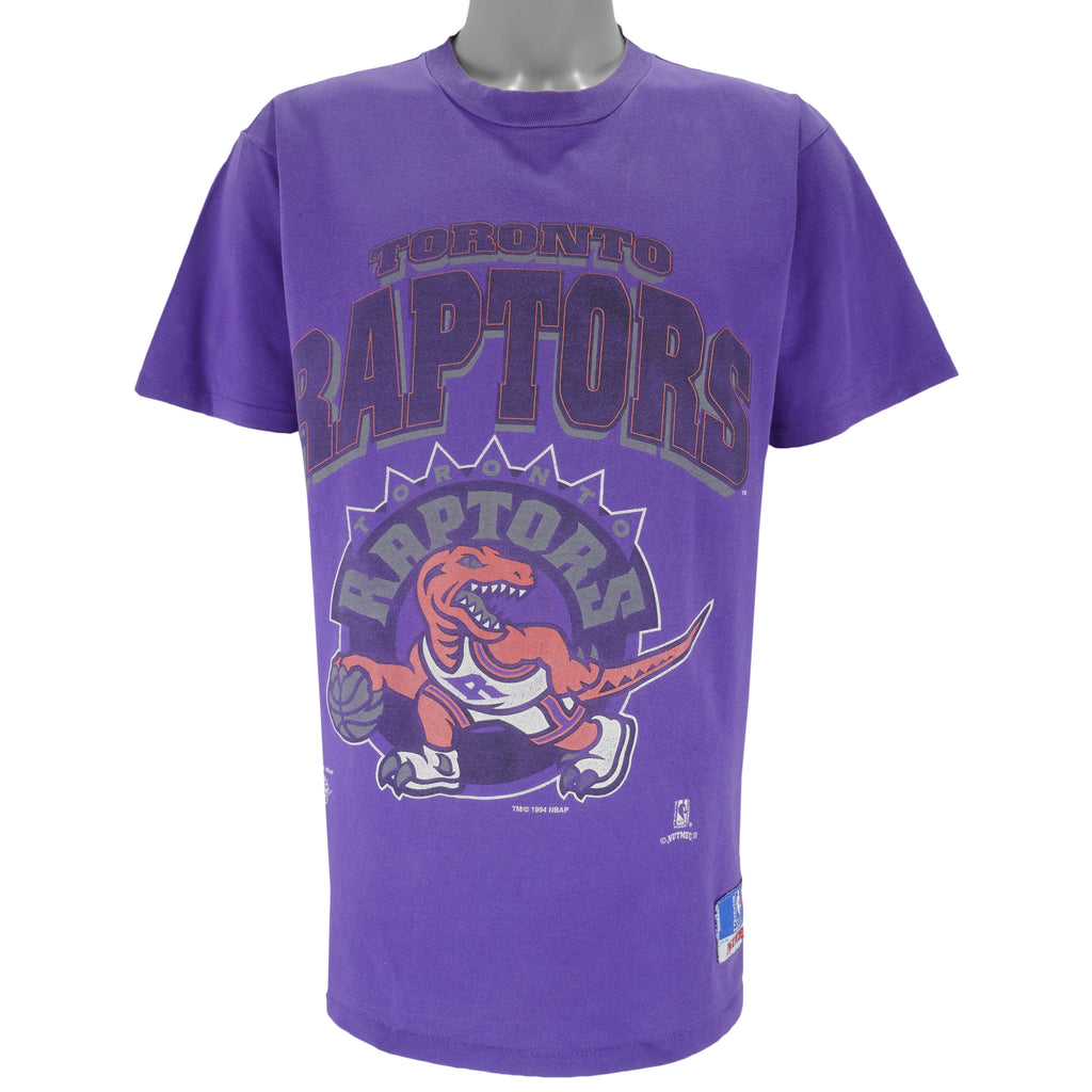 NBA (Nutmeg) - Toronto Raptors Big Logo T-Shirt 1994 Large Vintage Retro Basketball