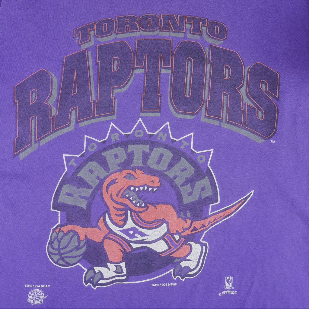 NBA (Nutmeg) - Toronto Raptors Big Logo T-Shirt 1994 Large Vintage Retro Basketball