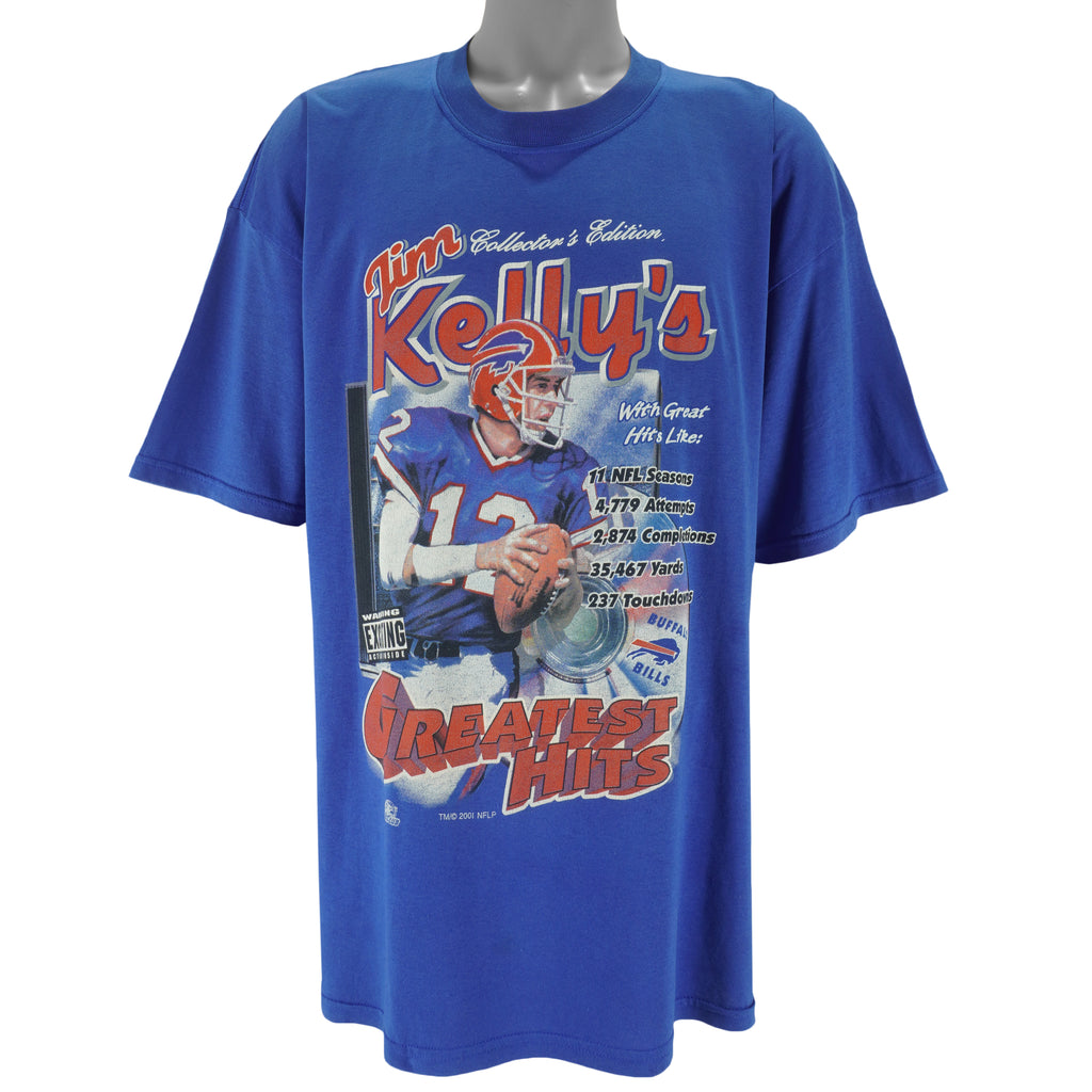 NFL (Joy Athletic) - Buffalo Bills Jim Kelly T-Shirt 2001 XX-Large Vintage Retro Football