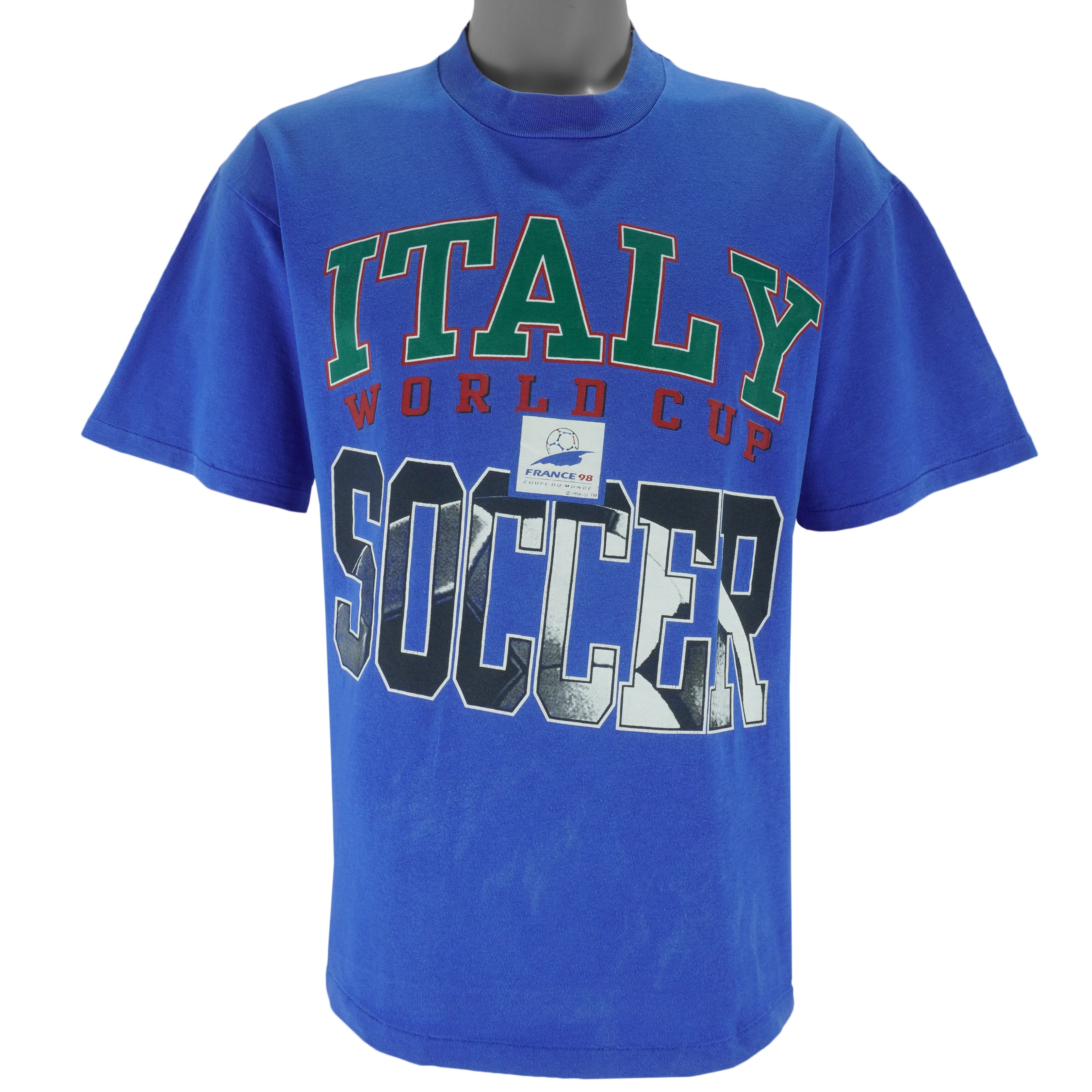 Vintage - Italy World Cup Soccer France Coupe De Monde T-Shirt 1994 Medium Vintage Retro 