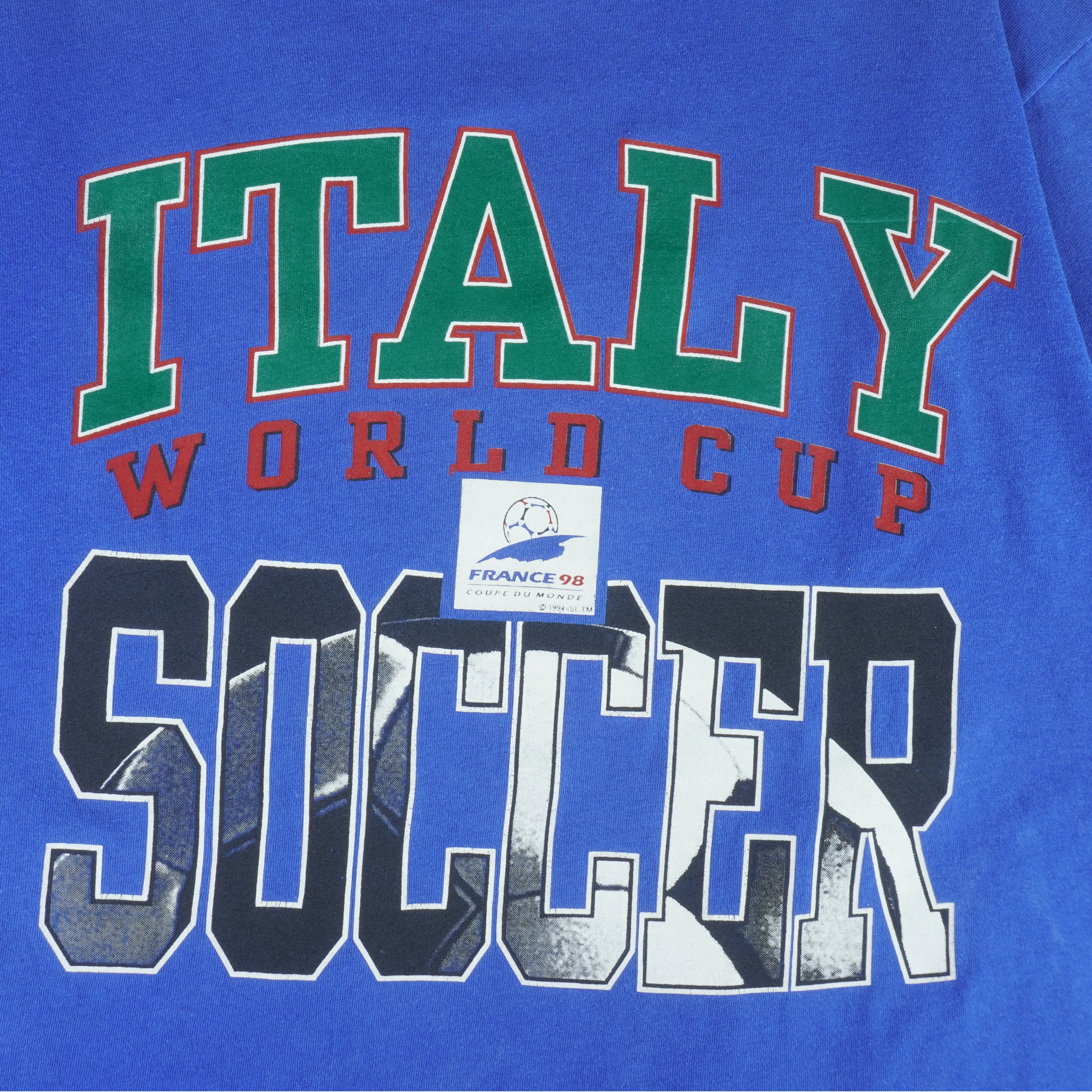 Vintage - Italy World Cup Soccer France Coupe De Monde T-Shirt 1994 Medium Vintage Retro 