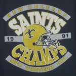 NFL (Trench) - New Orleans Saints Champs Single Stitch T-Shirt 1991 X-Large Vintage Retro Football