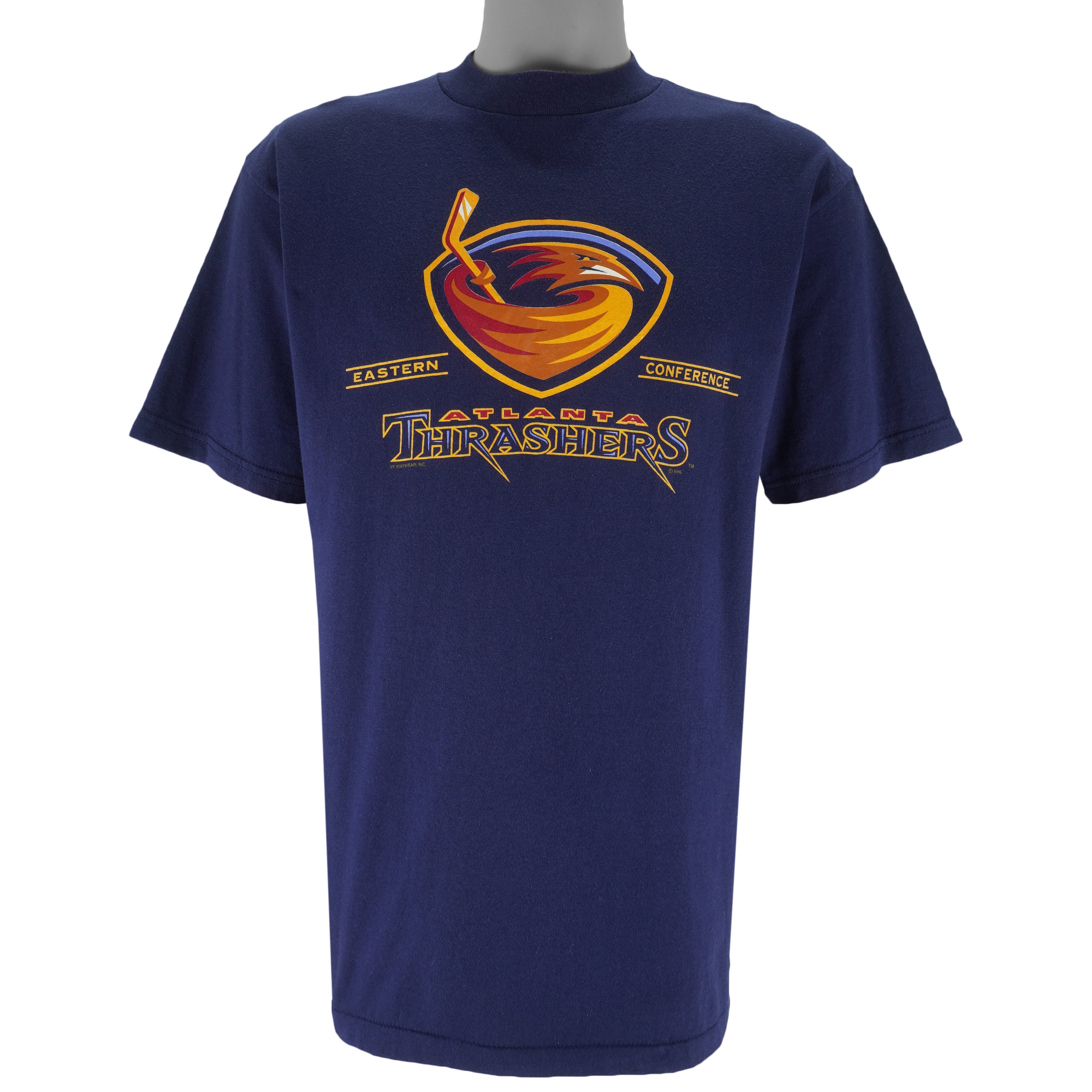 NHL (All Sport) - Atlanta Thrashers Big Logo T-Shirt 1990s Large Vintage Retro Hockey