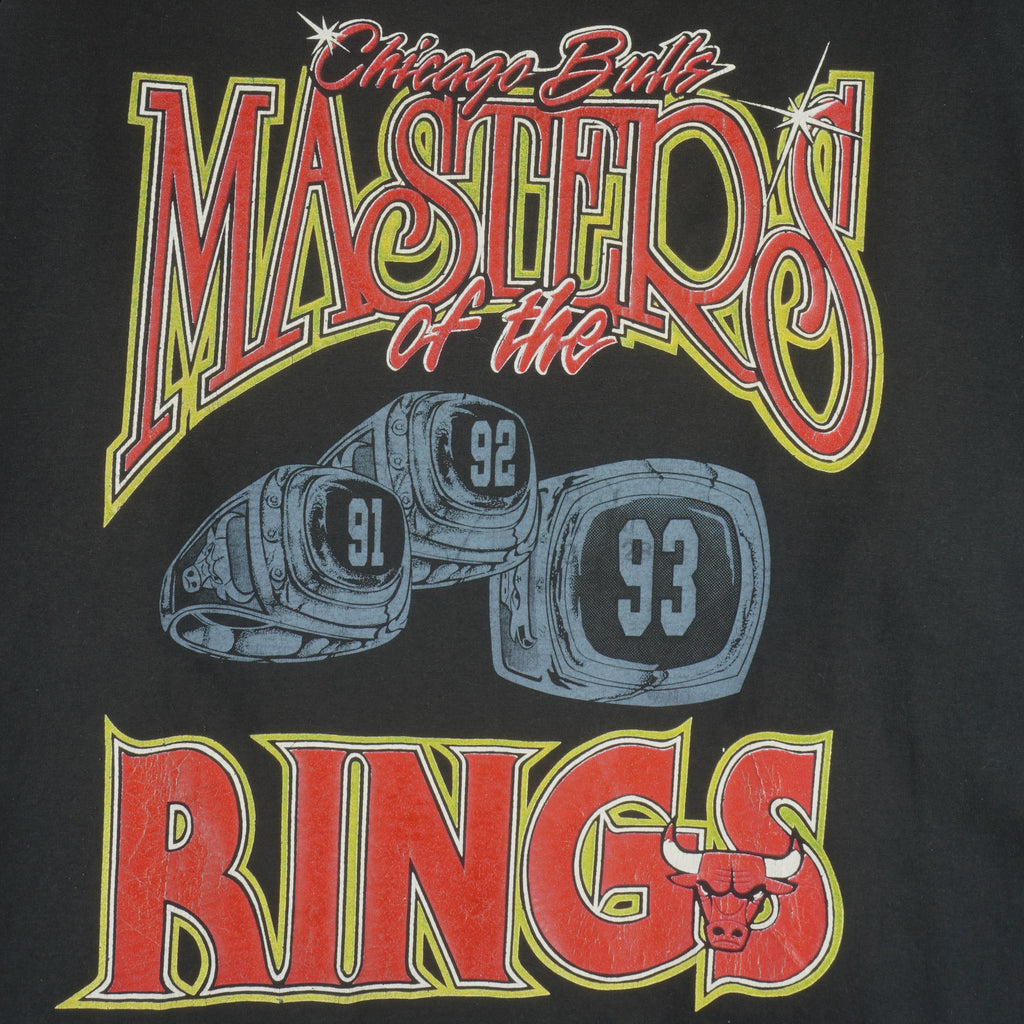 NBA - Chicago Bulls Masters Of The Rings T-Shirt 1991 X-Large Vintage Retro Basketball