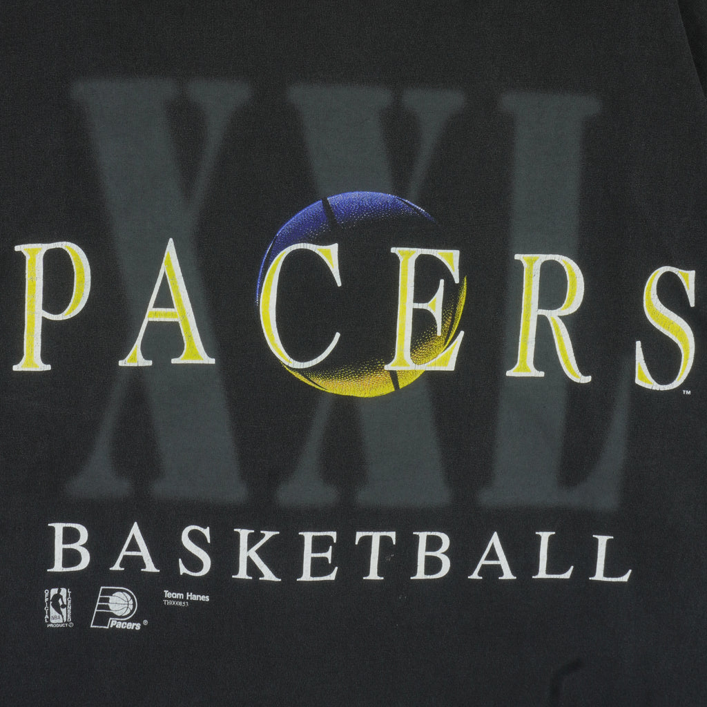 NBA (Hanes) - Indiana Pacers Single Stitch T-Shirt 1990s X-Large Vintage Retro Basketball