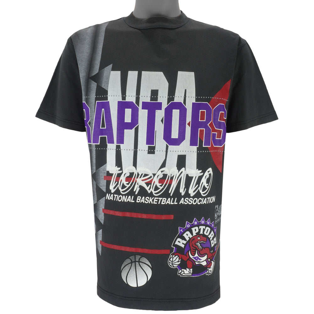 NBA (Spalding) - Toronto Raptors Big Logo T-Shirt 1997 Medium Vintage Retro Basketball