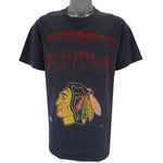 NHL (Artex) - Chicago Blackhawks Single Stitch T-Shirt 1990s Large Vintage Retro Hockey