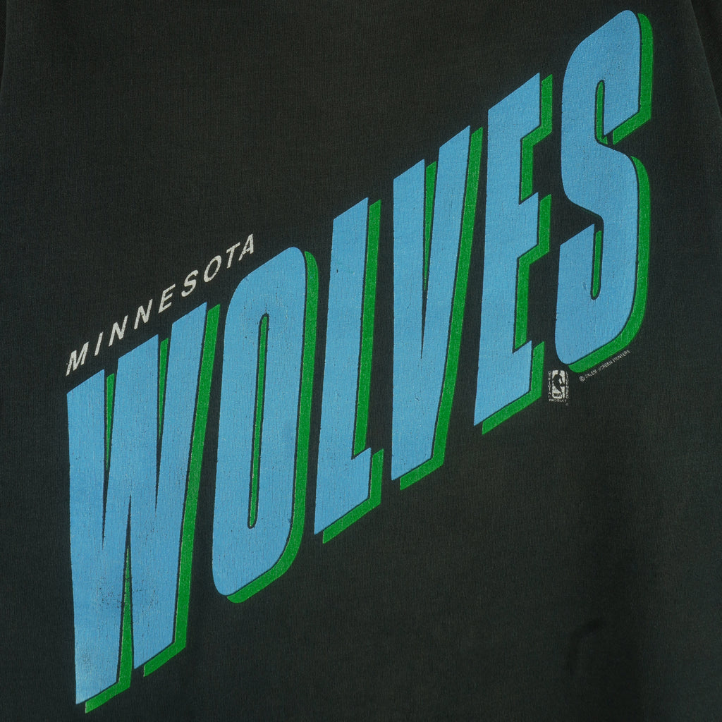 NBA - Minnesota Timberwolves Single Stitch T-Shirt 1990s Large Vintage Retro Basketball