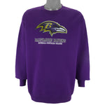 NFL (Team Apparel) - Baltimore Ravens Crew Neck Sweatshirt 2000s Large