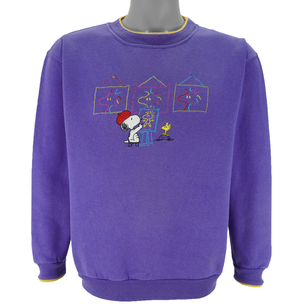 Vintage - Peanuts Dancing Snoopy Crew Neck Sweatshirt 1990s Medium Vintage Retro 