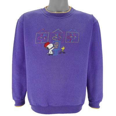 Vintage - Peanuts Dancing Snoopy Crew Neck Sweatshirt 1990s Medium