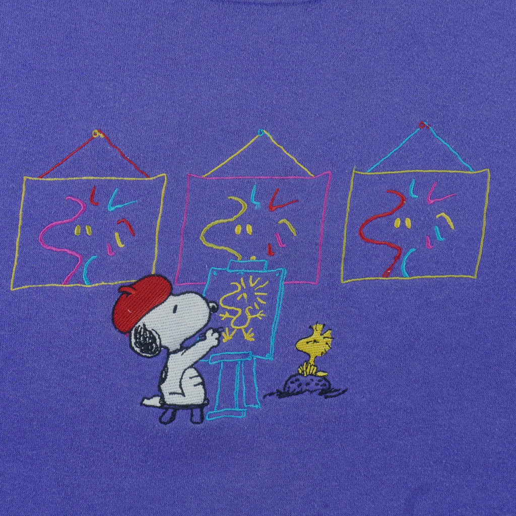 Vintage - Peanuts Dancing Snoopy Crew Neck Sweatshirt 1990s Medium Vintage Retro 