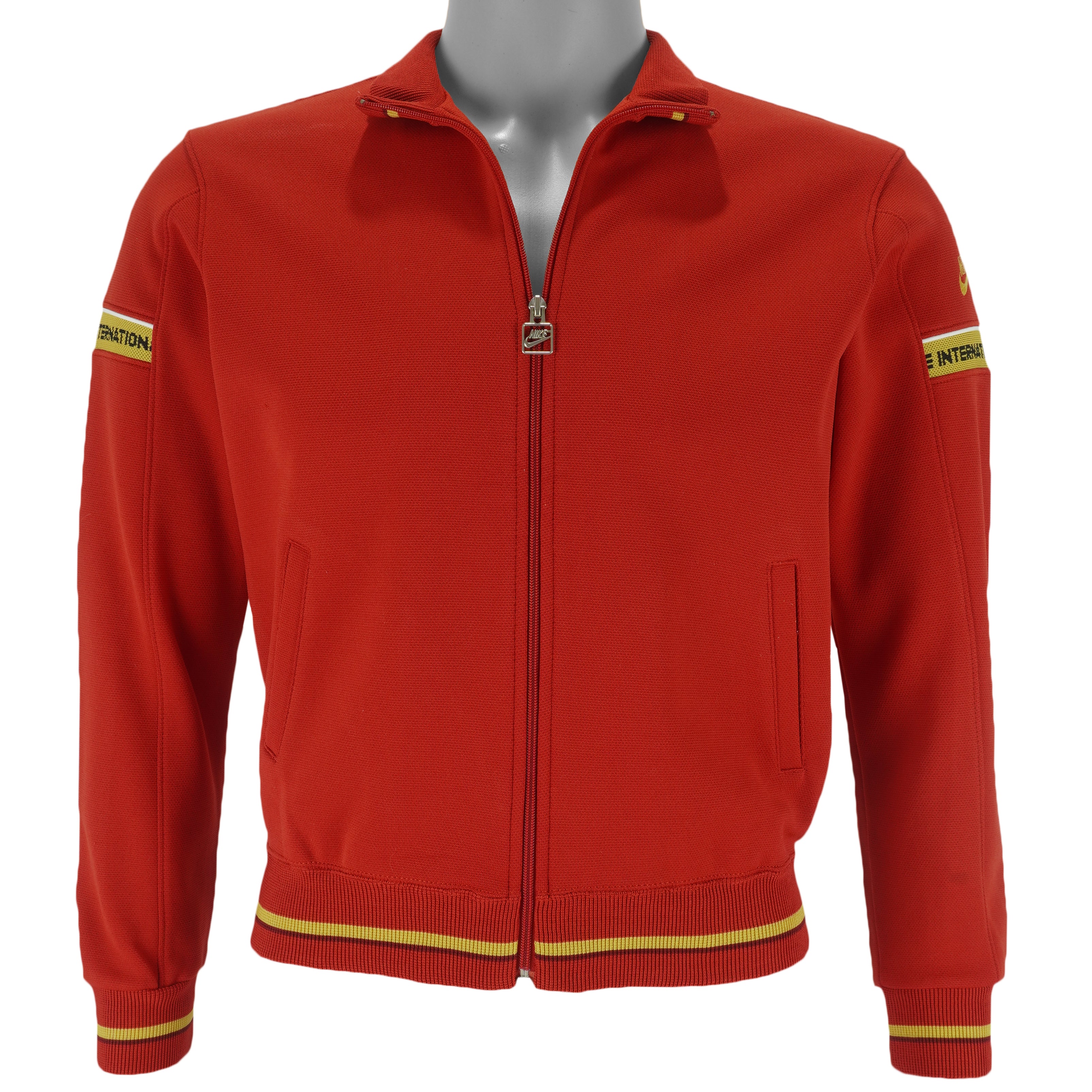 Nike - Red Embroidered Jacket 1980s Medium Vintage Retro