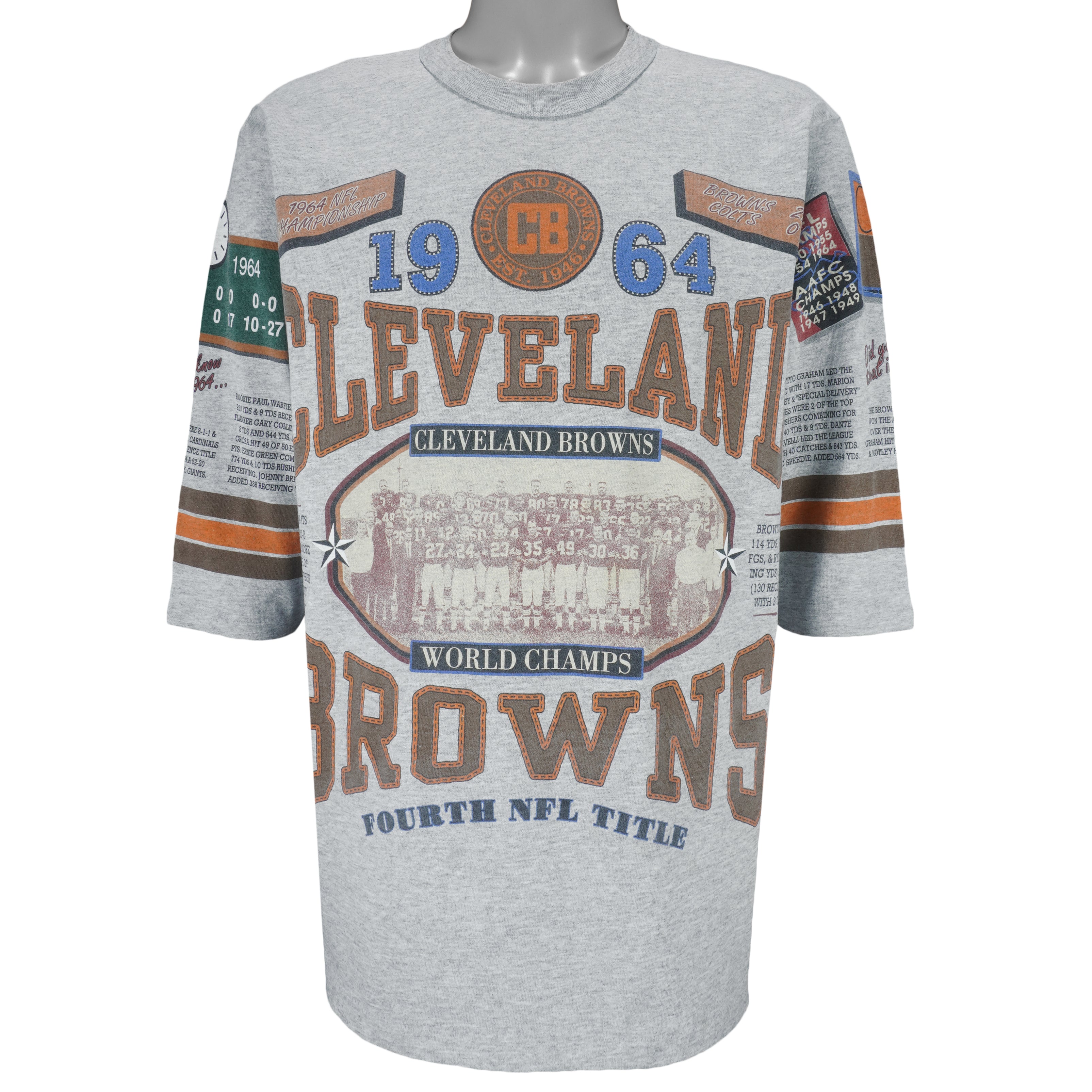 NFL (Long Gone) - Cleveland Browns World Champs T-Shirt 1990s Large Vintage Retro Football