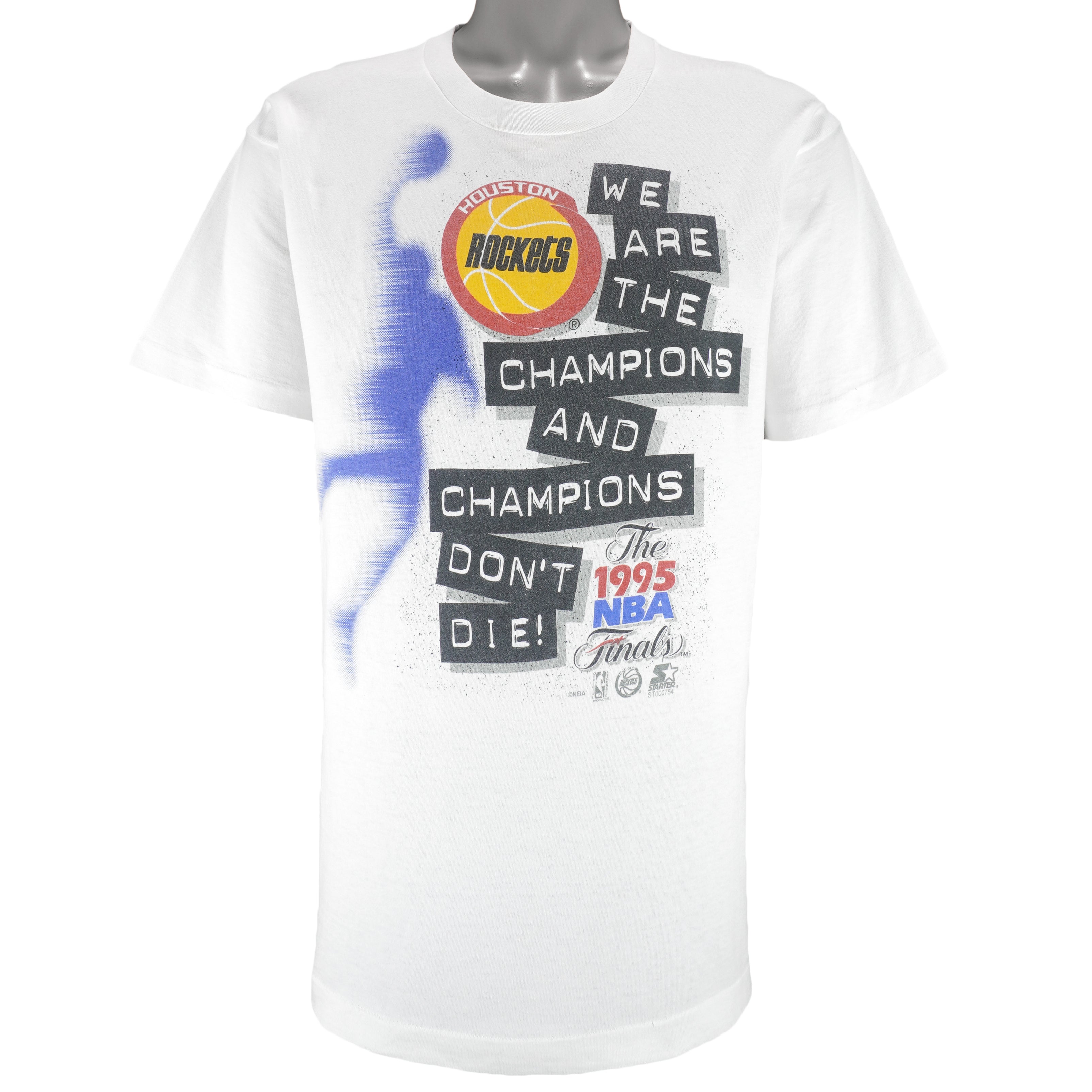 Starter - NBA Houston Rockets Champions T-Shirt 1995 Large Vintage Retro Basketball