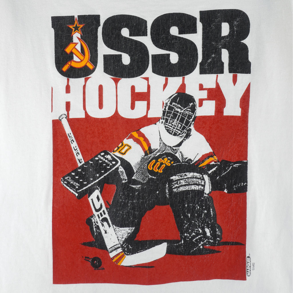 Vintage - USSR Hockey Single Stitch T-Shirt 1989 X-Large Vintage Retro
