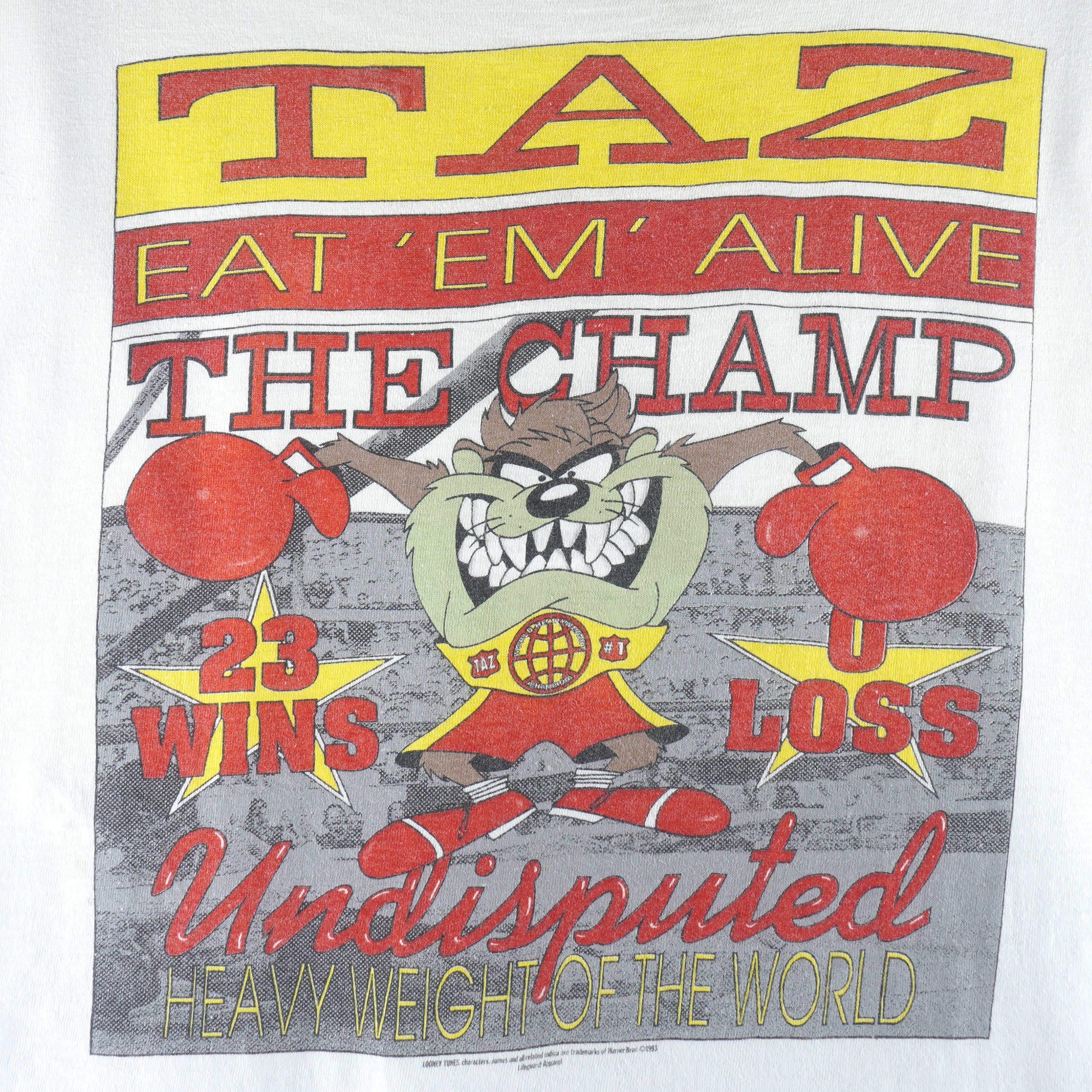 Vintage (Warner Bros) - Taz The Champ Boxer T-Shirt 1993 X-Large Vintage Retro 