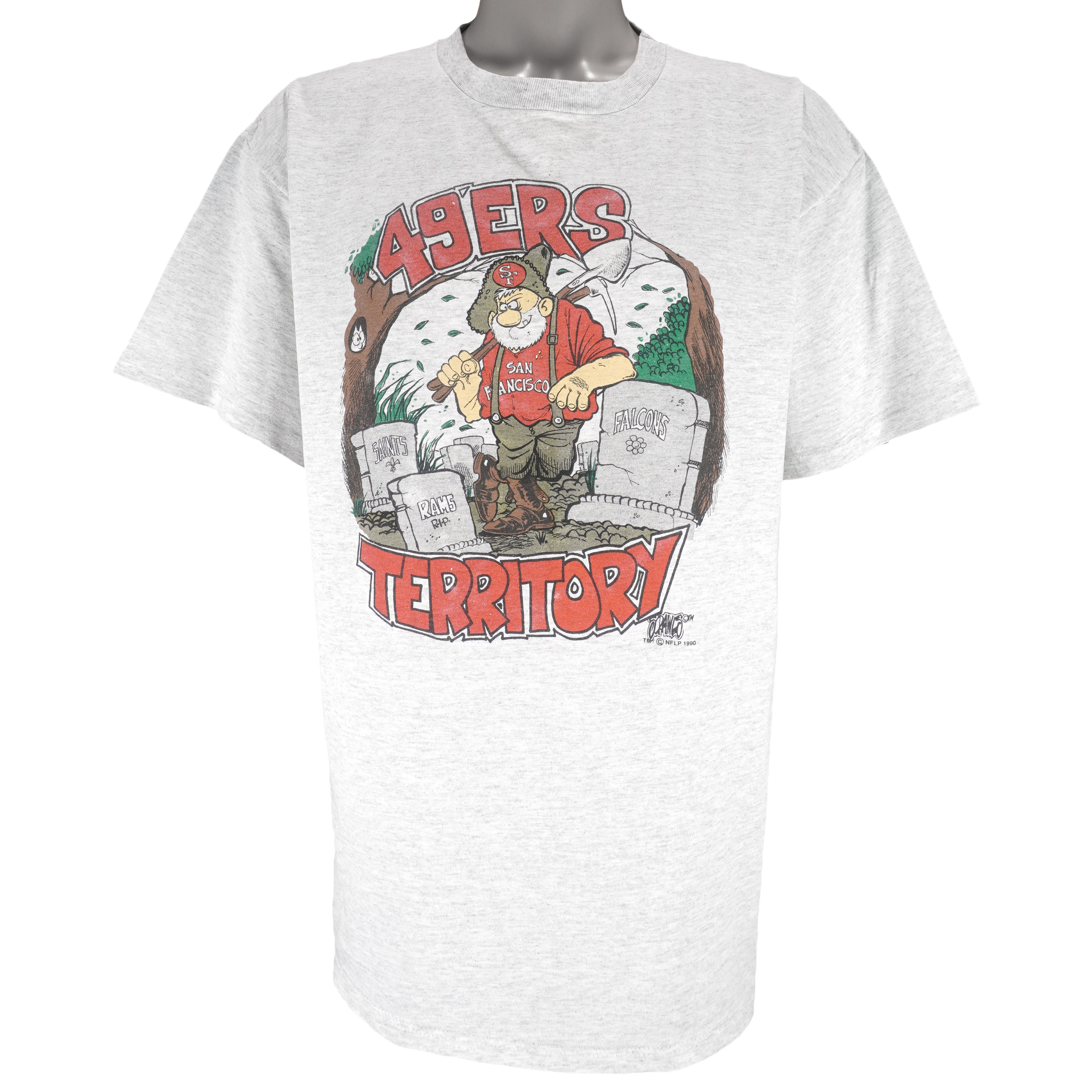 NFL (Miller) - San Francisco 49ers Territory Single Stitch T-Shirt 1990 X-Large Vintage Retro Football