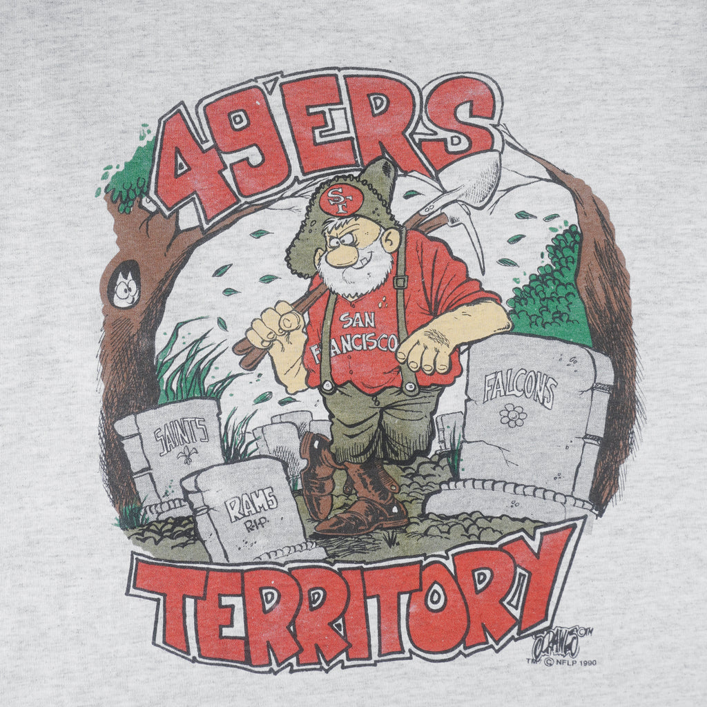 NFL (Miller) - San Francisco 49ers Territory Single Stitch T-Shirt 1990 X-Large Vintage Retro Football