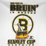 Starter - NHL Boston Bruins Stanley Cup Playoffs Single Stitch T-Shirt 1990s Large Vintage Retro Hockey