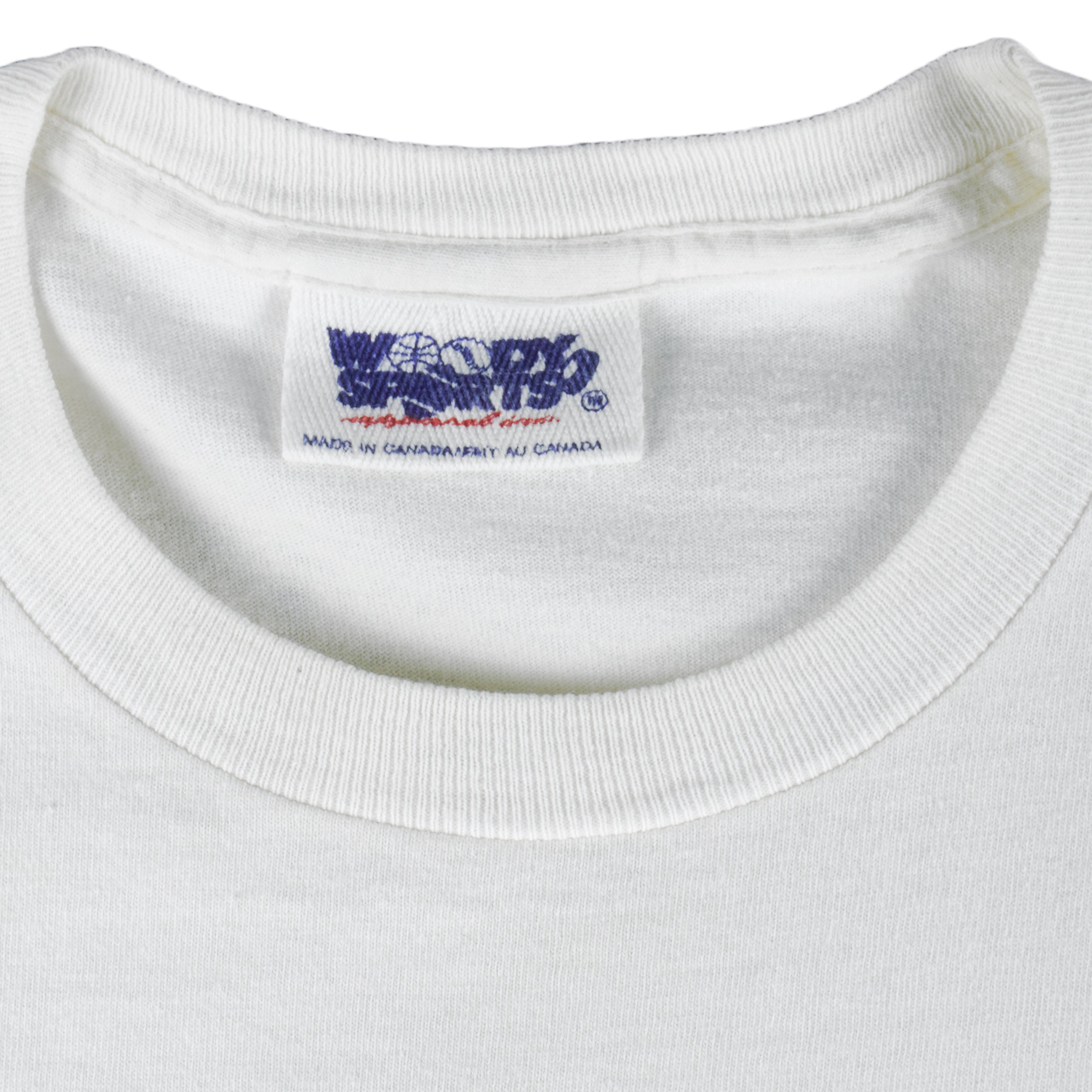 CFL (Woody Sports) - The Grey Cup History Single Stitch T-Shirt 1991 Large Vintage Retro Football