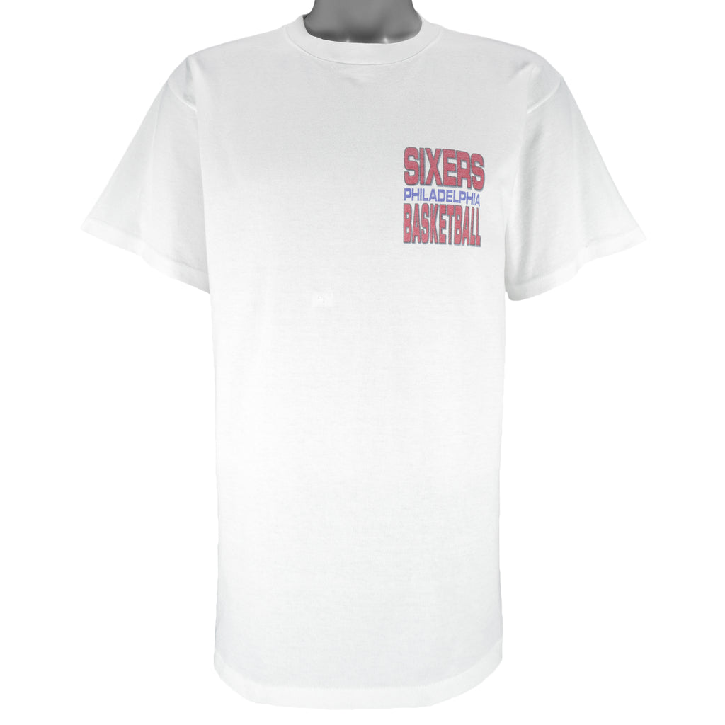 NBA (Salem) - Philadelphia 76ers Single Stitch T-Shirt 1990 Large Vintage Retro Basketball