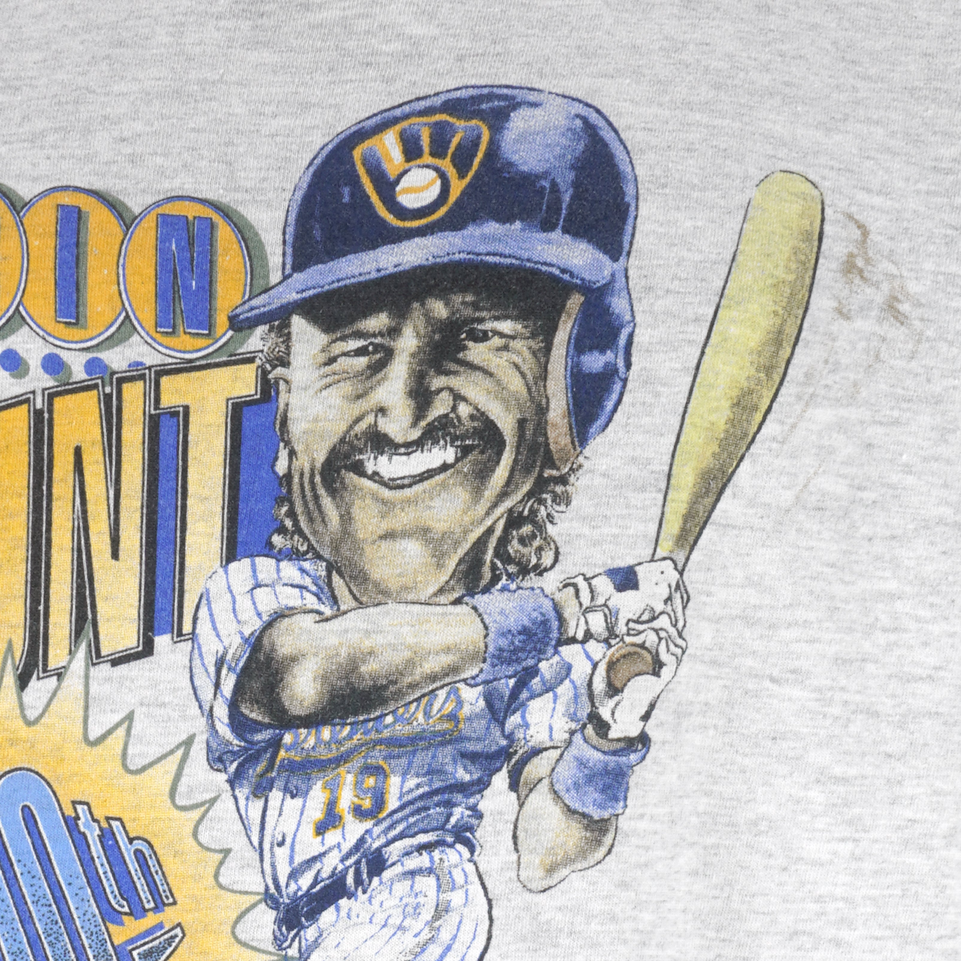 MLB (Salem) - Milwaukee Brewers Robin Yount Caricature T-Shirt 1992 X-Large Vintage Retro Baseball